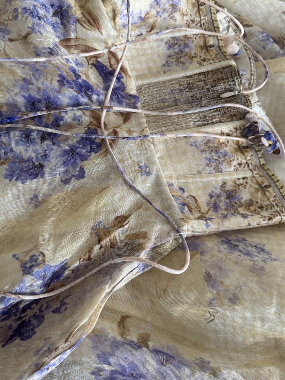 Zimmermann Cream and Lavender Floral Maxi Dress - Picture 9 of 14